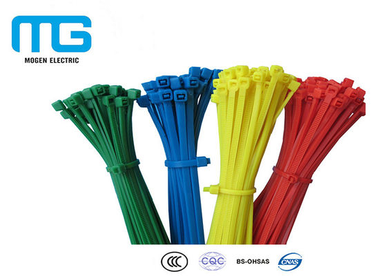 Chiny Niestandardowe kolorowe wielokrotnego użytku Okładki krawieckie, plastikowe opaski do kabli CE dostawca